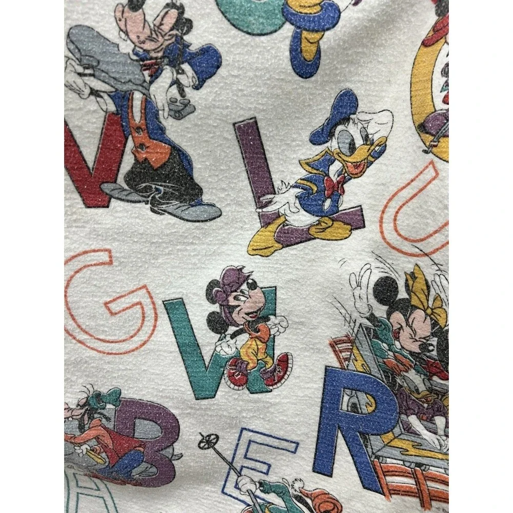 VINTAGE 1980S DISNEY COMFORTER MICKEY MOUSE & FRIENDS ALPHABET ABCS 88x64